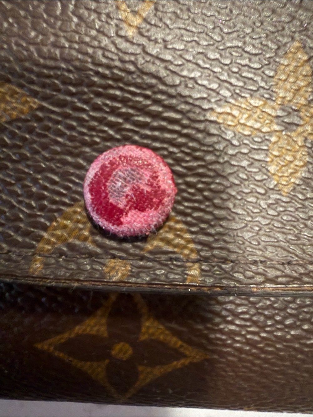 Louis Vuitton Monogram Canvas Brown with Red Snap Continental-Style Wallet - Picture 9 of 11